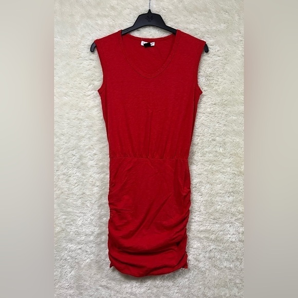Anthropologie Velvet by Graham and Spencer V-neck Sleeveless Ruched Dress - Picture 1 of 7